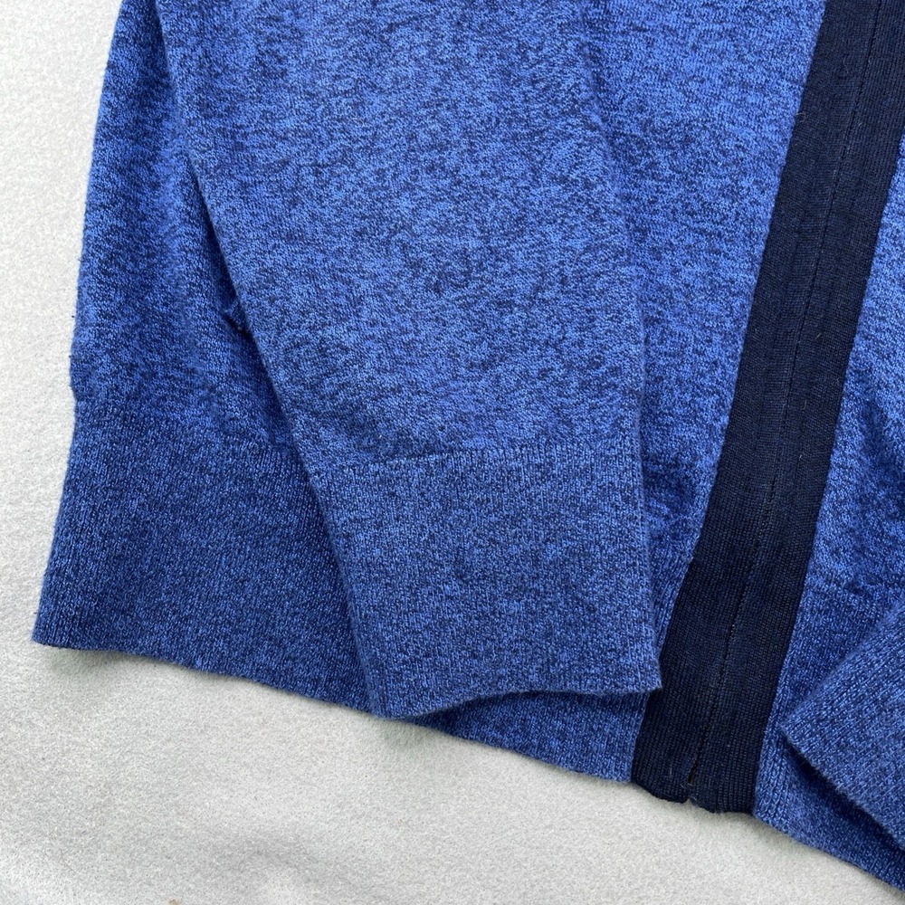 Banana Republic Mens Blue Marled Full Zip Knit Hoodie Sweater Size Large - Picture 2 of 15